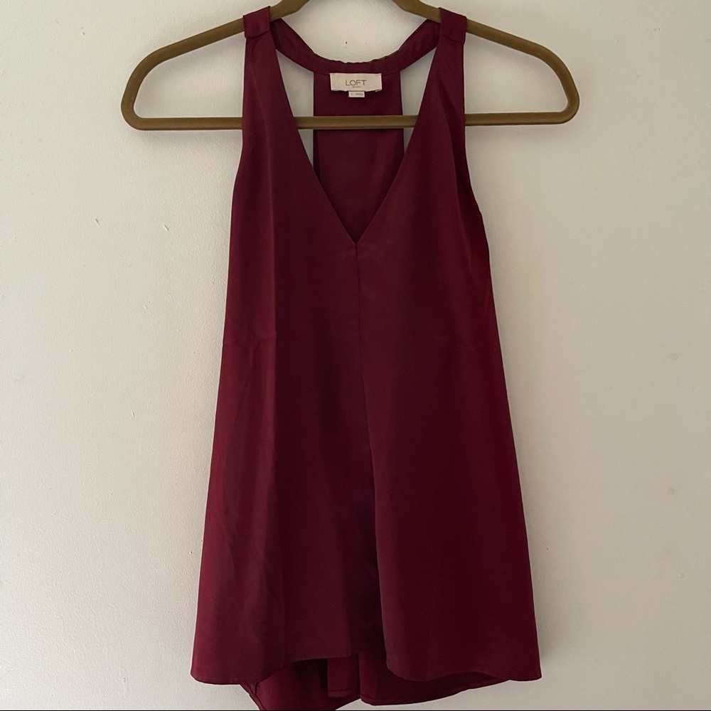 LOFT Burgundy Sleeveless Blouse